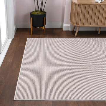 Cole Modern Minimalist Pinstripe High-low Area Rug